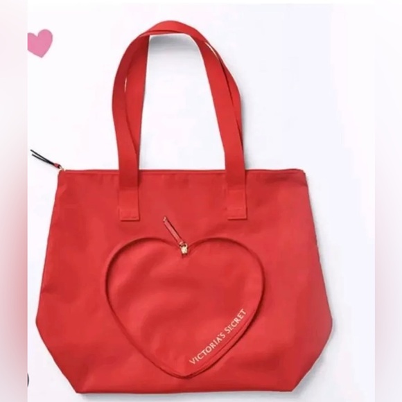Victoria's Secret Valentine's Day Red HEART PACKABLE Tote Shoulder Bag 2024 NWT - Picture 5 of 6